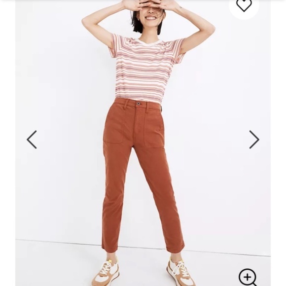 Madewell Stovepipe Fatigue Pants in Rust, Size 27 - Picture 6 of 6